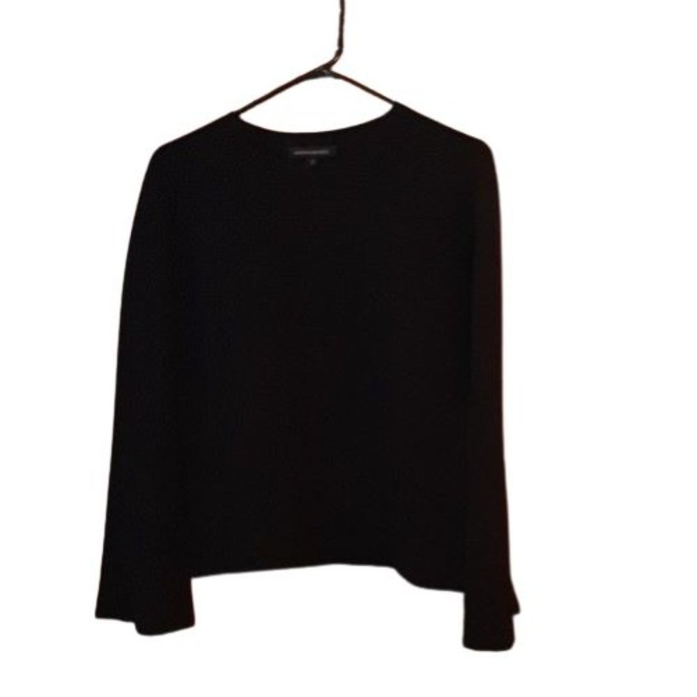 Banana Republic Milano Stitch Sweater Size M Bell Sleeves Black